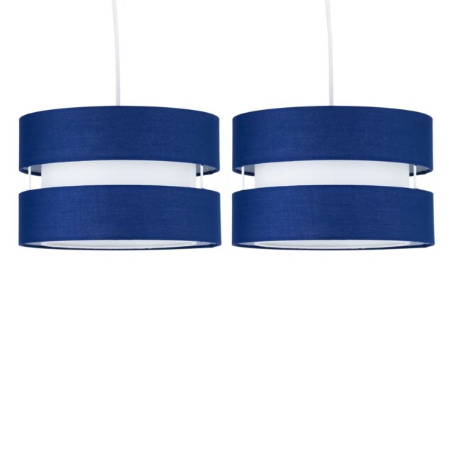 Set of 2 Benni - Navy Blue 26cm Pendant Shades Blue Medium 2