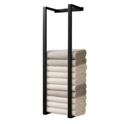 House of Home Wall Mounted Black Stainless Steel Double Bar Towel Rail for Bathroom & En-Suite Storage