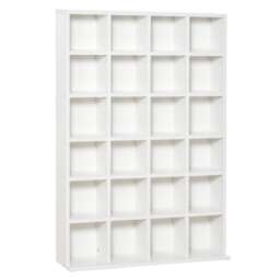 HOMCOM 456 CD 336 DVD Storage Unit, Media Storage Shelf, Wooden Display Unit with Adjustable Shelves, 89 x 130.5 cm, White