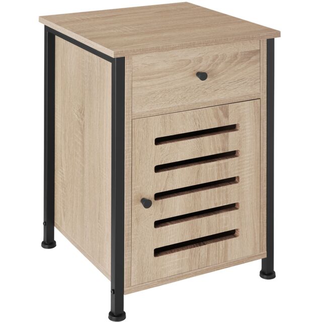 Bedside table Waterford 40x42x60.5cm with shelf, drawer, and cupboard Brown industrial wood light, oak Sonoma 42 x 40 x 60,50 cm 1