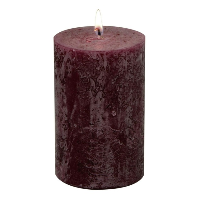 IHR Pillar Candle Small Solid Colour Unscented 11cm Dark Red