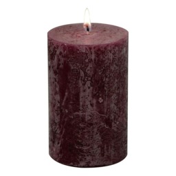 IHR Pillar Candle Small Solid Colour Unscented 11cm Dark Red