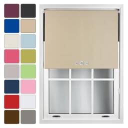 FURNISHED Blackout Roller Blinds with Triple Round Eyelets Cut to Size Easy Fit Window Shade Brown Cappuccino (W) 180cm x (L) 165cm