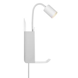 Nordlux Roomi Indoor Wall Light White Metal Sensor GU10 Shelf - Plug In or Mains Powered , IP20