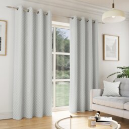 Enhanced Living Tokyo Grey 66 x 54 inch (168x137cm) Eyelet Thermal Noise Reducing Dim Out Curtains (PAIR) Grey Grey 2