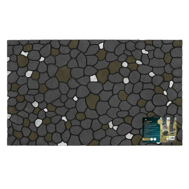 JVL Canyon Rubber Scraper Doormat 45x75cm, Black