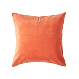 Homescapes Burnt Orange Velvet Cushion Cover - 40 x 40 cm Orange Burnt orange 1