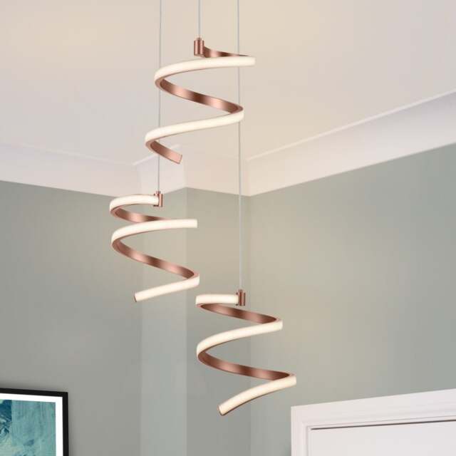 COSYLYTE Nyah 3 Light Integr. LED Modern Spiral Cluster Pendant Light - Copper Bronze 1