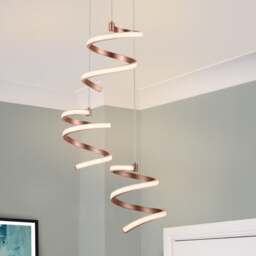 COSYLYTE Nyah 3 Light Integr. LED Modern Spiral Cluster Pendant Light - Copper Bronze 1