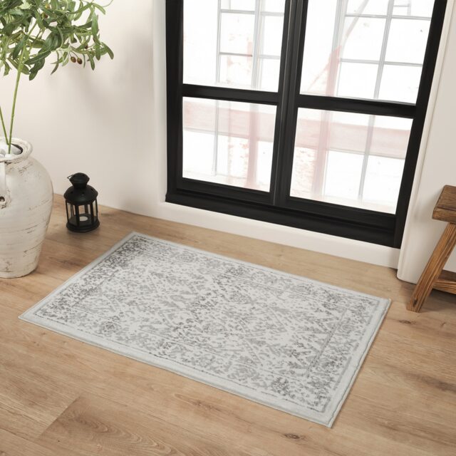 LIVABLISS Roma-Vintage Traditional Boho Rug 60 x 90 cm Off-White Grey Charcoal