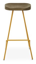 Orsina Gold Metal Frame Bar Stool, Sleek Kitchen Stool with Footrest, Contemporary Stool for Bar Counter