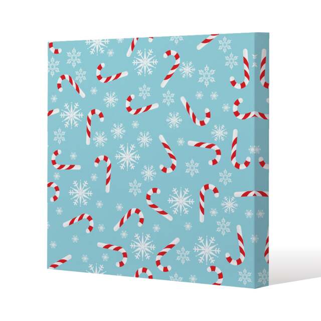 Candy canes and snowflakes (canvas) / 90 x 90 x 4cm Multi