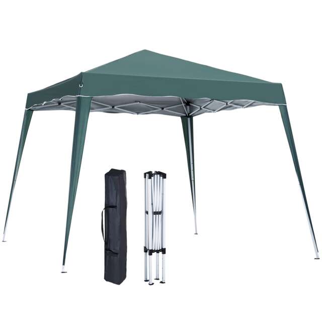 Outsunny Garden Pop up Gazebo Tent Party Water-resistant 2.5 x 2.5M Green Green