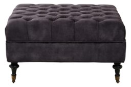 Orsina Grey Velvet Ottoman