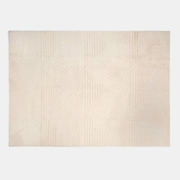 OHS Soft Cosy Tufted Geometric Rug - Stone Cream Cream Stone - 160x230cm