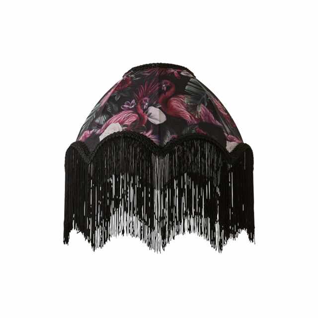 ValueLights Rosette Scallop Flamingo Shade Black Tassels