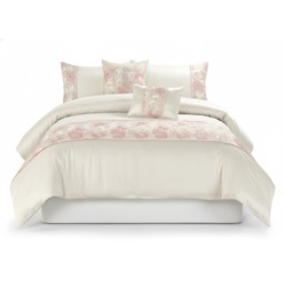 Embroidered Floral Duvet Cover Set Luxury Bedding Matching Pillowcases Pink Super King