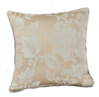 Soft Luxury Jacquard Floral Cushion - 43cm x 43cm Cream Latte