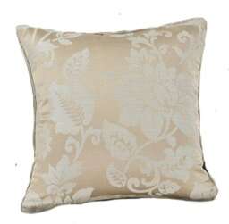 Soft Luxury Jacquard Floral Cushion - 43cm x 43cm Cream Latte