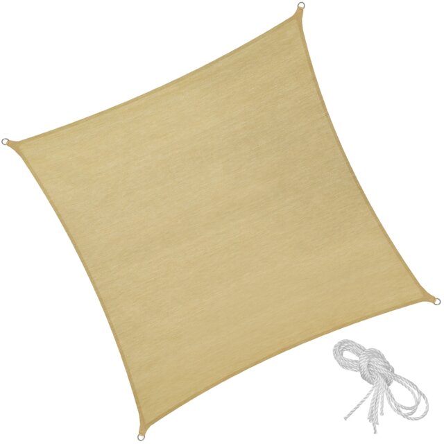 Shade Sail - rectangular with UV protection 50, water-repellent Cream beige 5 x 5 m 1