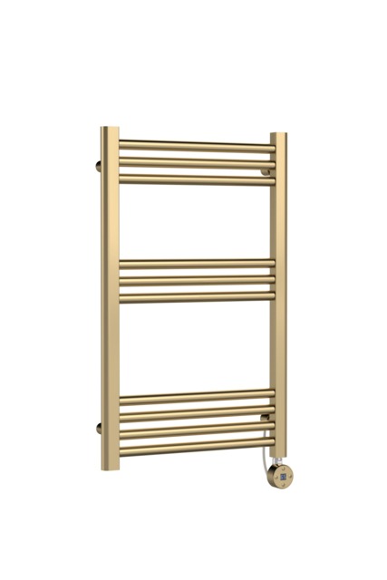 Balterley Round Tube Heated Towel Rail with 10 Bars Copper Brushed Brass 1