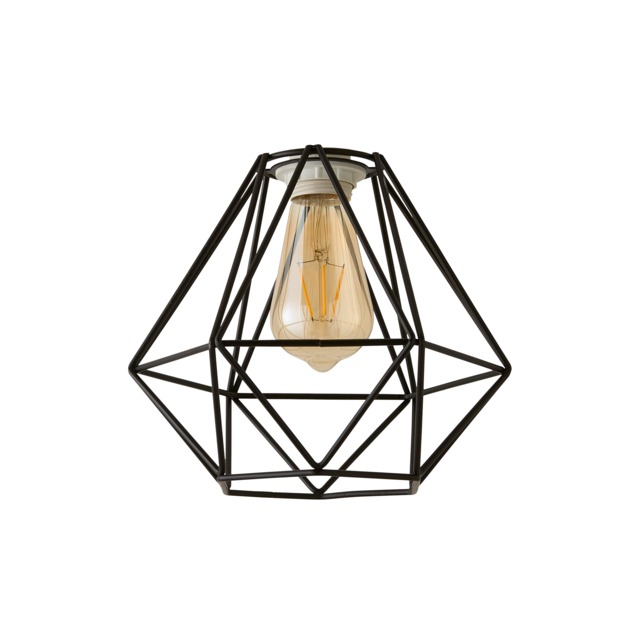 ValueLights Diablo Black Metal Basket Ceiling Pendant Shade Black