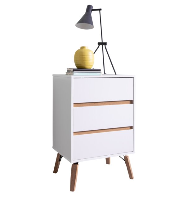 Otto Chest of Drawers Tall 3 Drawer in White