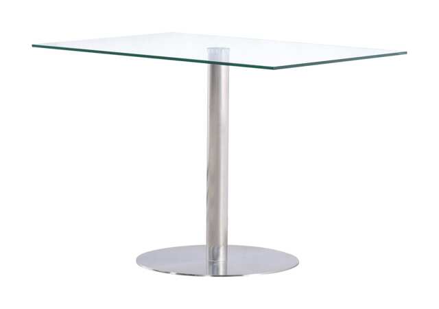 Sephora 107cm Small Glass Dining Table Silver Silver