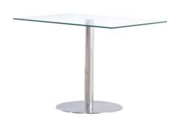 Sephora 107cm Small Glass Dining Table Silver Silver