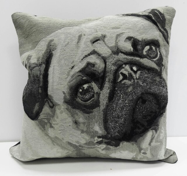 Pug Face Cushion Cover with Cusion Pads (43x43 cm) Multi Multi 43 x 43 cm 1
