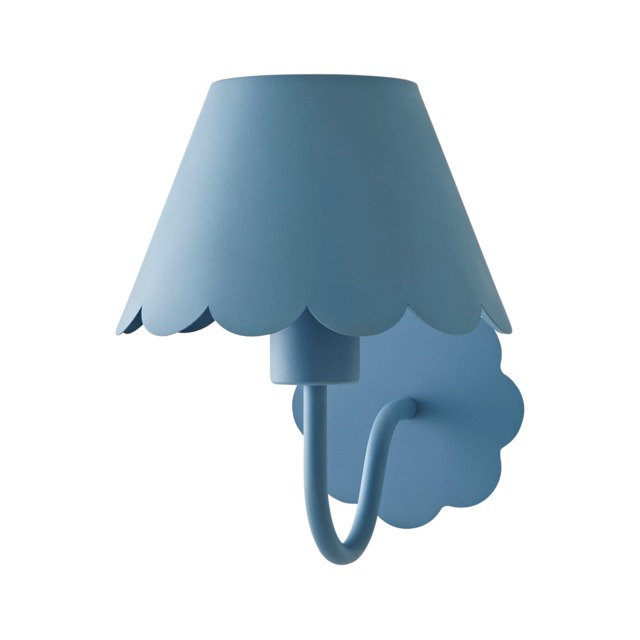 ValueLights Hallie Blue Scallop Rechargeable Wall Light Blue