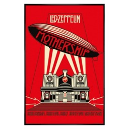 Gloss Black Framed Led Zeppelin Mothership Red Maxi Poster Multi