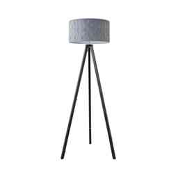 ValueLights Barbro Black Tripod Floor Lamp Felt Weave Shade