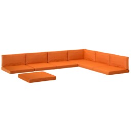 Outsunny Replacement Cushions for Outdoor Furniture Garden Seat Cushion Pad Orange Orange Seat: 65x65x8cm, Back: 65x30x8cm