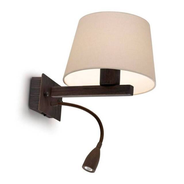 Torino LED 2 Light Indoor Wall Light Brown with Reading Lamp, E27 - Special Offer