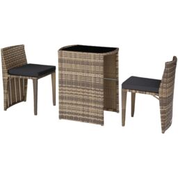 Garden Table and Chairs Hamburg - 2 chairs, 1 dining table, bistro set Cream nature 1