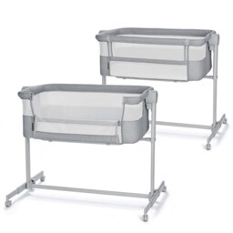 Kinderkraft NESTEE UP 2 Bedside Crib Grey Light Grey
