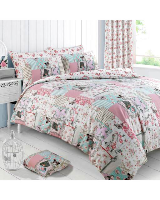 Velosso Boutique Printed Cotton Blend Pink Duvet Cover and Pillowcase Set Pink Single