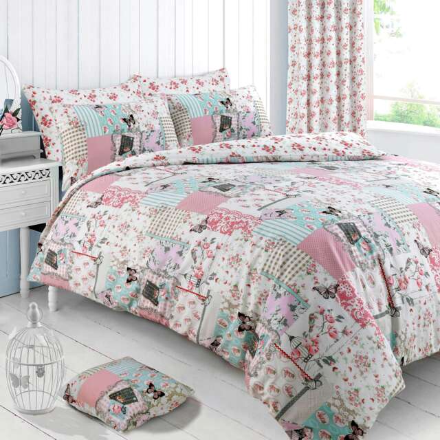Velosso Boutique Printed Cotton Blend Pink Duvet Cover and Pillowcase Set Pink Single