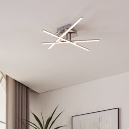 EGLO Lasana 1 LED Contemporary Flush Chrome Ceiling Light, 3 Profiles