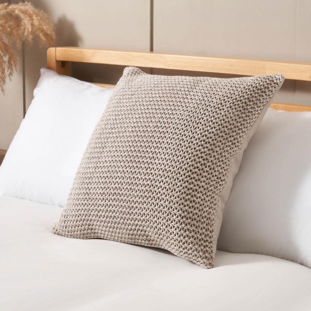 BHS Knitted Cushion, Grey