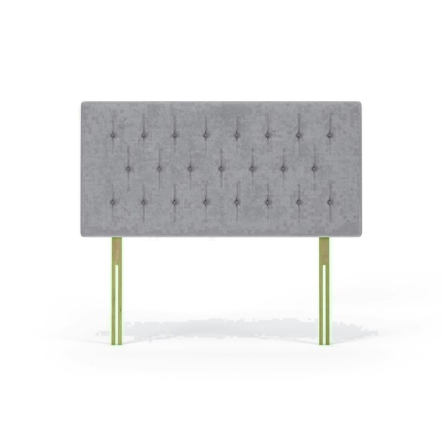 Lona Seal Grey Naples Velvet Headboard King Size Multi