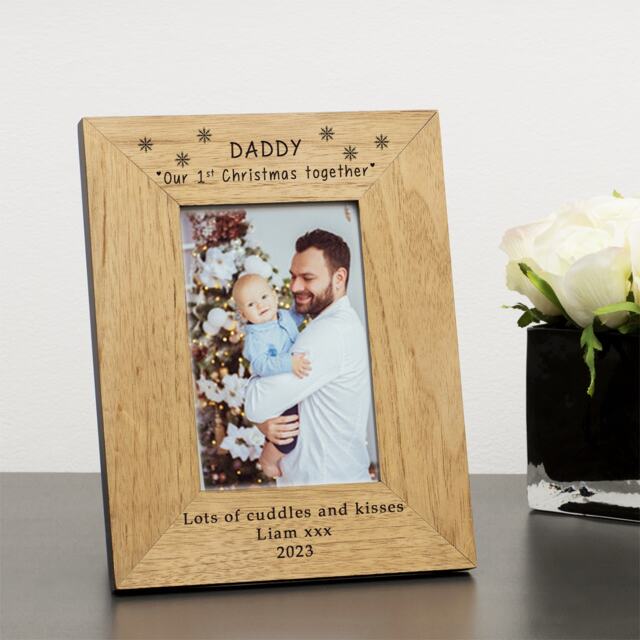 Personalised Daddy Our 1st Christmas Together Wood Picture Frame 7x5