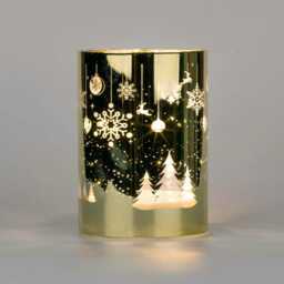 14cm Christmas Decorated Vase Led Gold Glass Vase / Trees