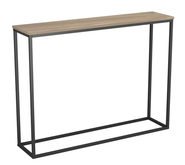 Wooden Console Table with Metal Legs Brown 1