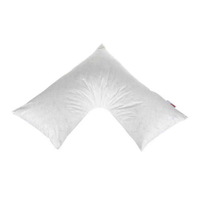 Homescapes Orthopaedic V Shaped Pillow Duck Feather and Down White 38cm x 76cm x 38cm x 76cm