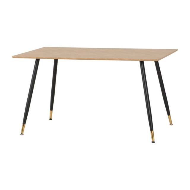 Hamilton Medium Dining Table - L80 x W140 x H75 cm - Medium Oak Effect - Black