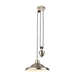 Suffolk Rise & Fall Pendant Light Brushed Steel
