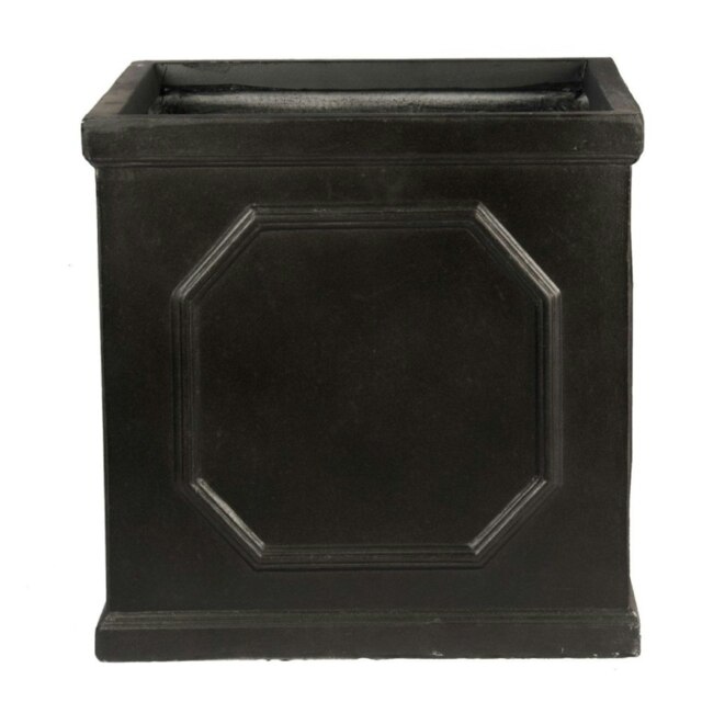 Faux Lead Chelsea Box Square Dark Grey Light Stone Garden Planter W55 H55 L55 cm, 166 ltrs Cap.