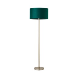 ValueLights Charlie Chrome Stem Floor Lamp Green Velvet Shade